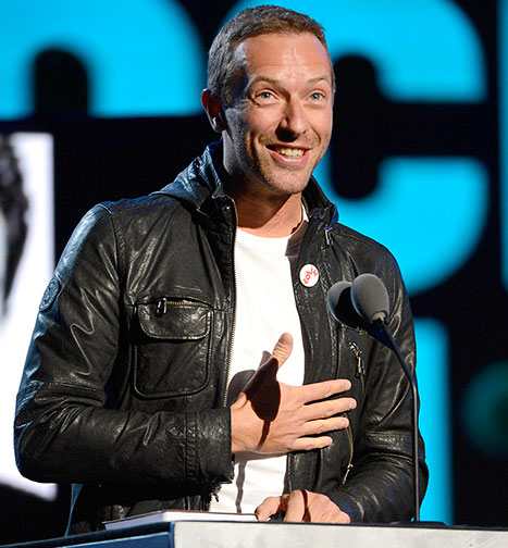 Chris Martin at the Rock 'n Roll hall of fame induction