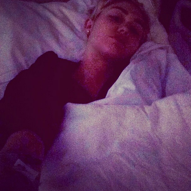 Miley Cyrus selfie in the hospital