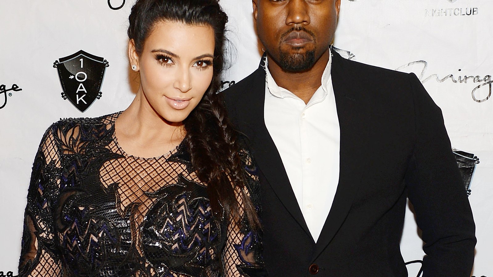 Kim Kardashian and Kanye West on December 31, 2012