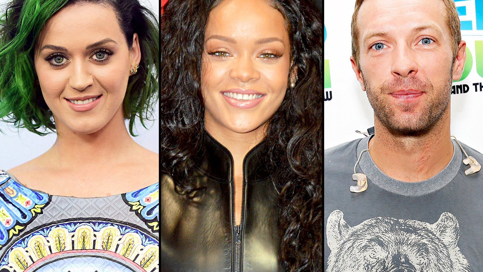 Katy Perry, Rihanna and Chris Martin