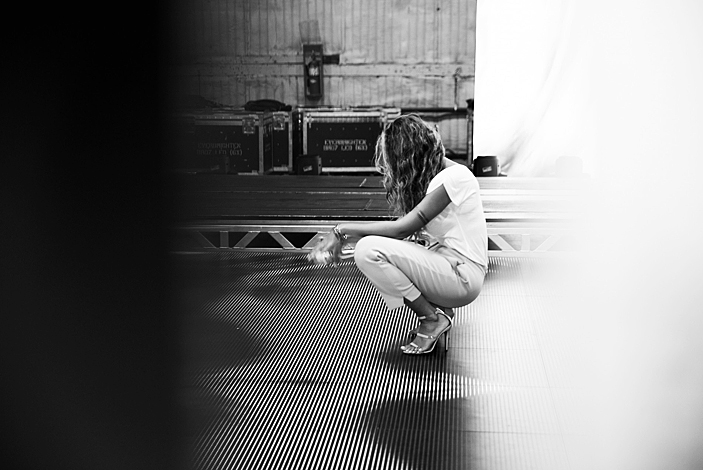 Beyonce rehearses for the 2014 MTV Video Music Awards