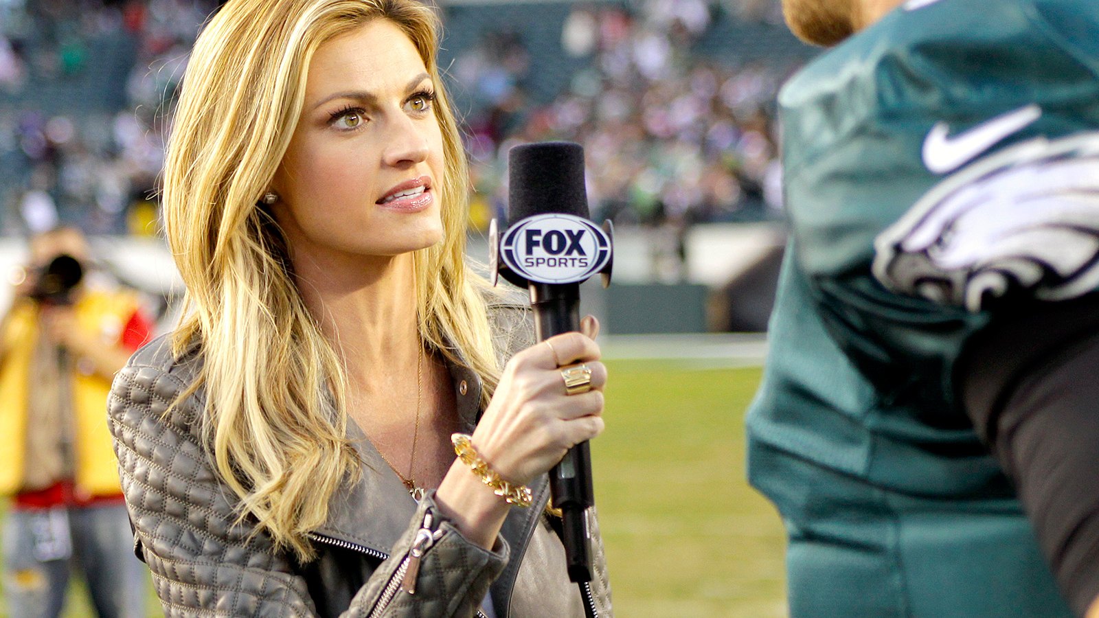Erin Andrews interviews quarterback Nick Foles on Nov. 17, 2013