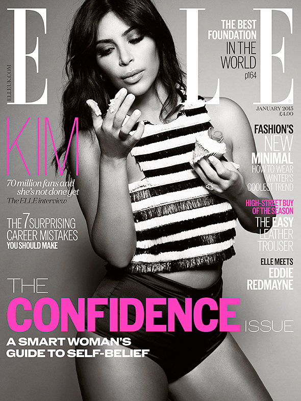 Kim Kardashian on the cover of Elle UK