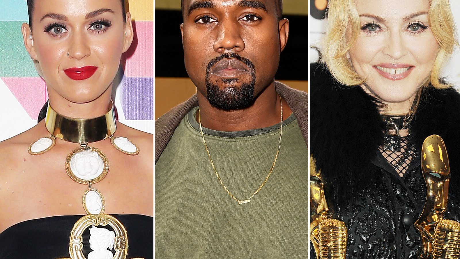 Katy Perry, Kanye West and Madonna