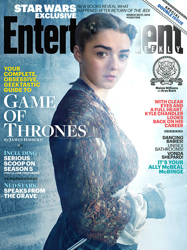 Maisie Williams as Arya Stark in Game of Thrones on the EW cover