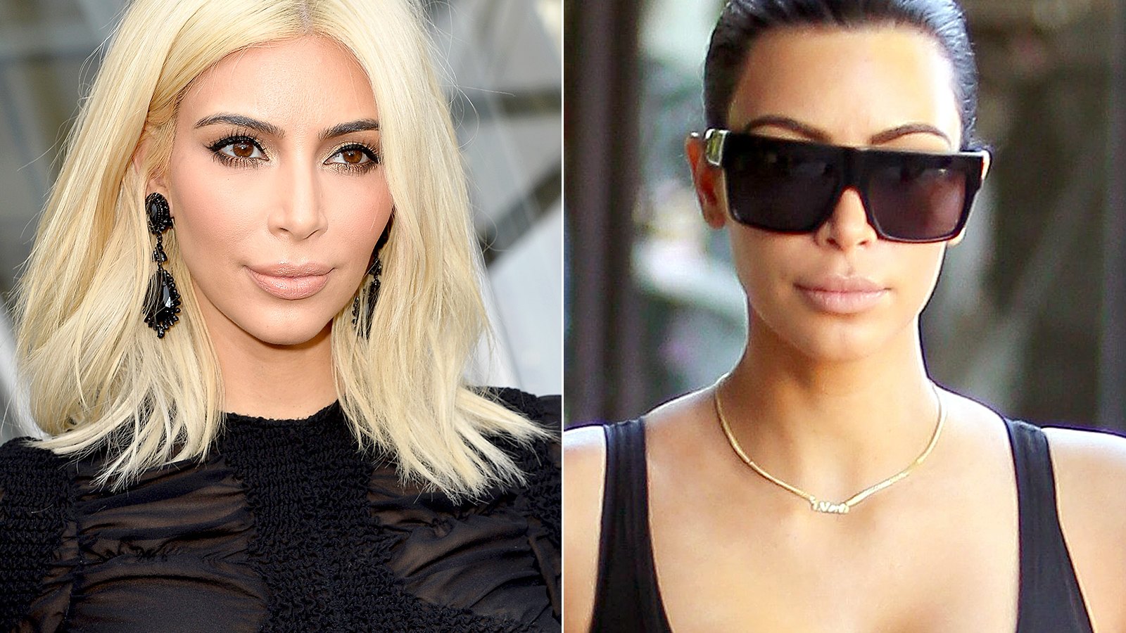 Kim Kardashian debuts brunette hair again on March 26, 2015.