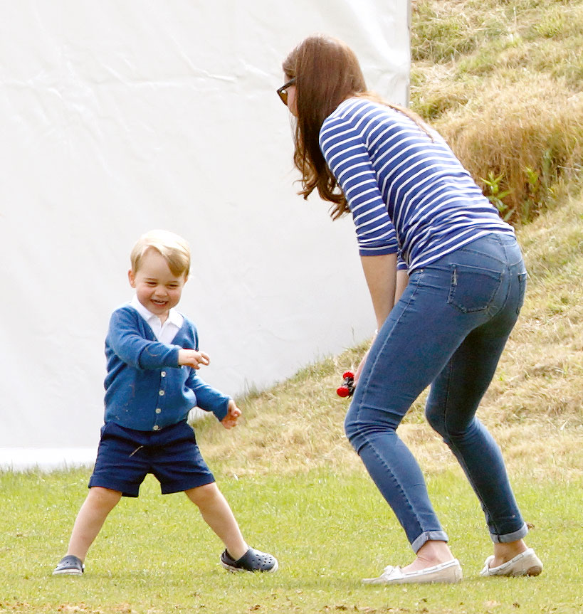 Prince George and Kate Middleton at the Gigaset Charity Polo Match.