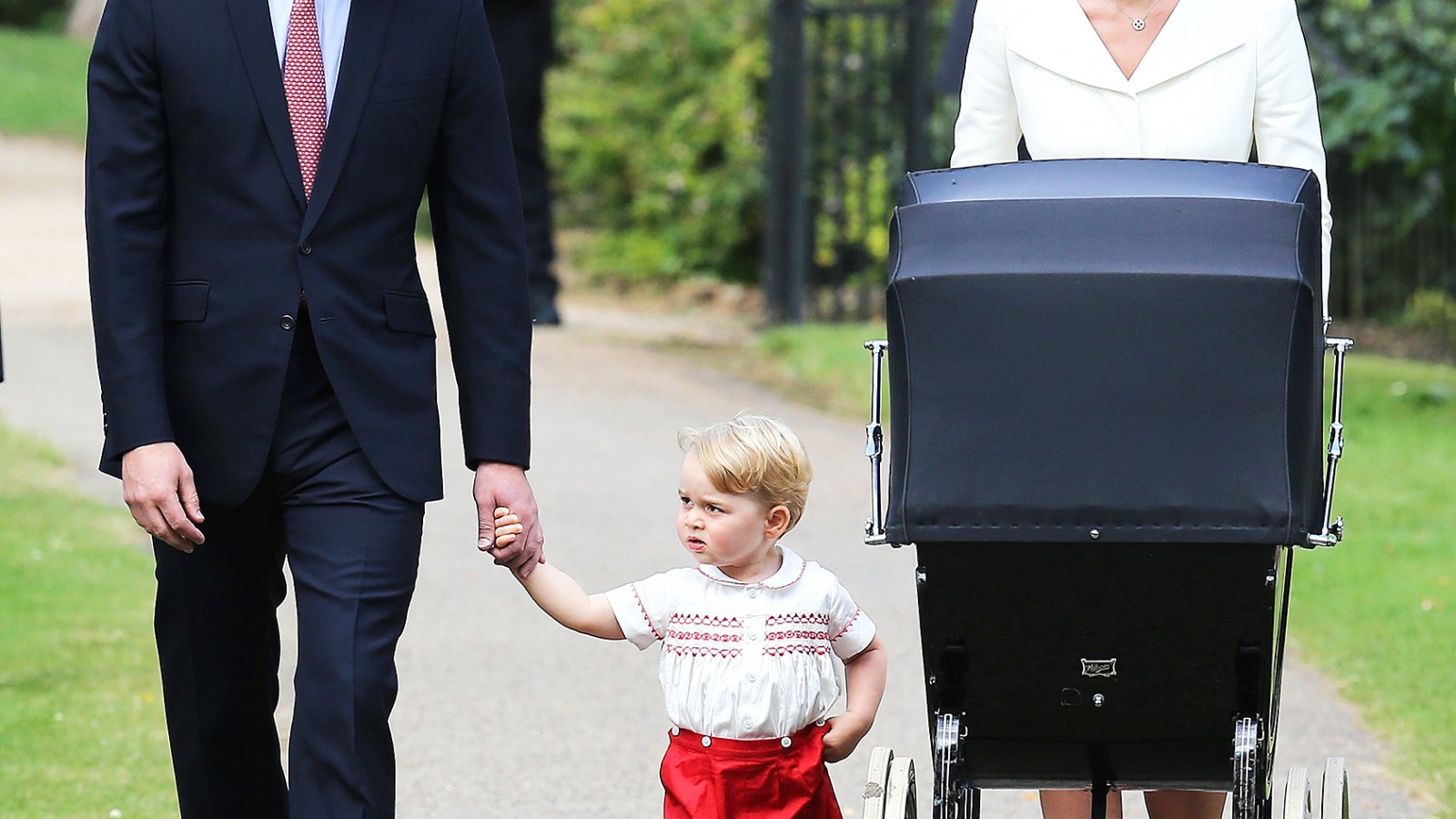 Prince William and Kate Middleton arrive at christening