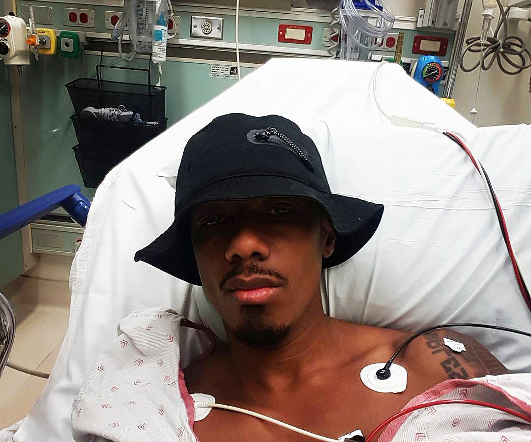 Nick Cannon took a selfie in the hospital