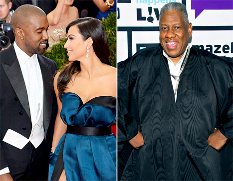 Kanye West, Kim Kardashian and Andre Leon Talley