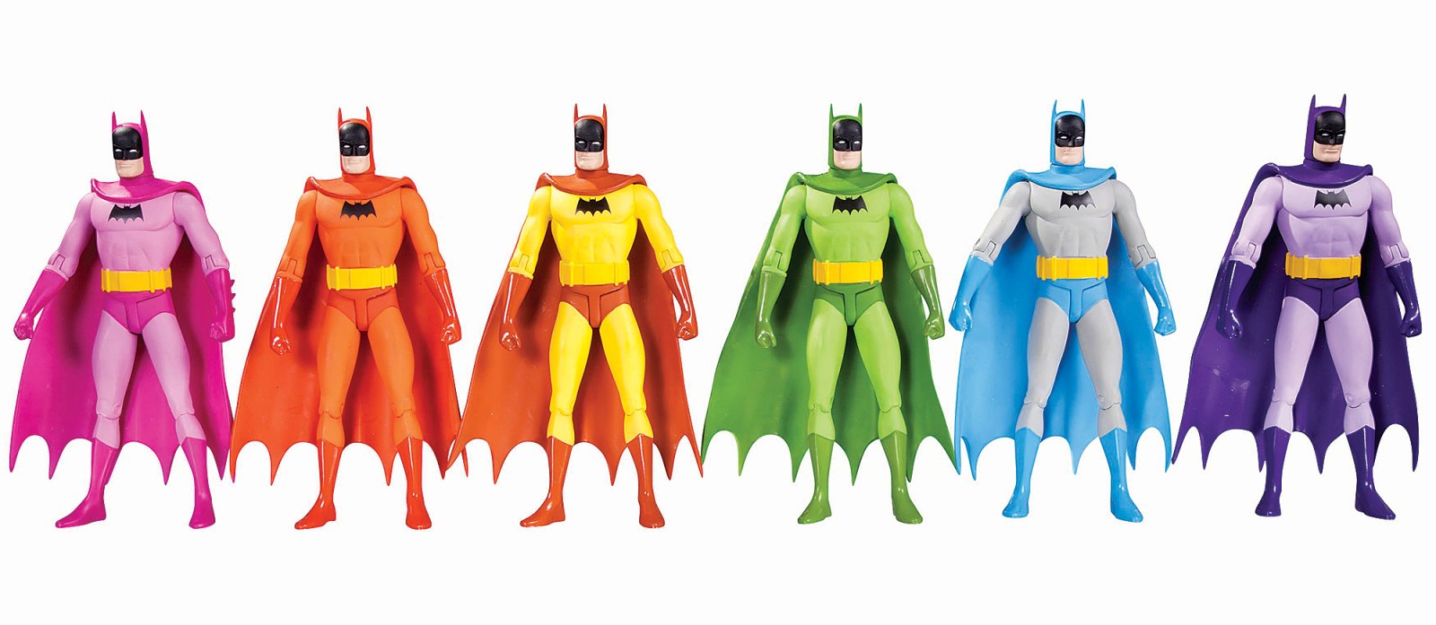 Batman figurines rainbow colors 80436790 16e1 4637 8cfa 68885b3dc1e7