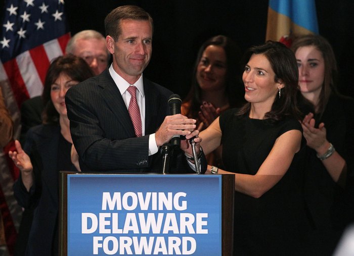 Beau Biden and his wife, Hallie, who is now dating her late husband's brother, Hunter Biden