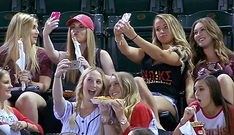 sorority gals taking selfies