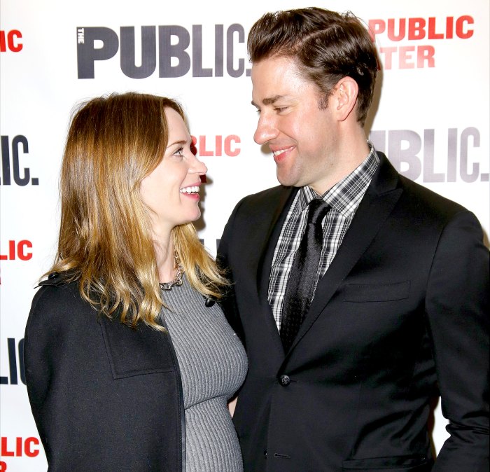 Emily Blunt and John Krasinski attend the Off-Broadway Opening Night after party for 'Dry Powder' at the Public Theatre on March 22, 2016 in New York City.