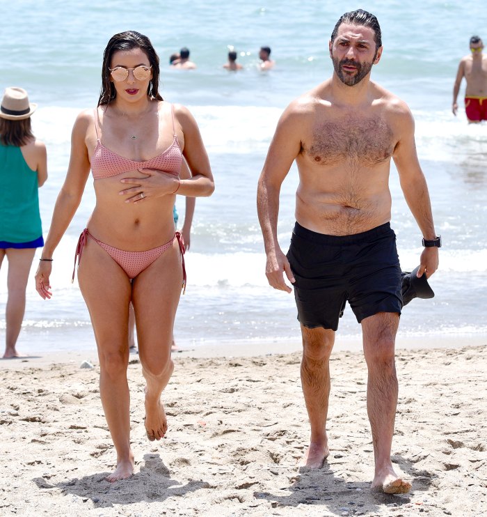 Eva Longoria and Antonio Baston on the beach