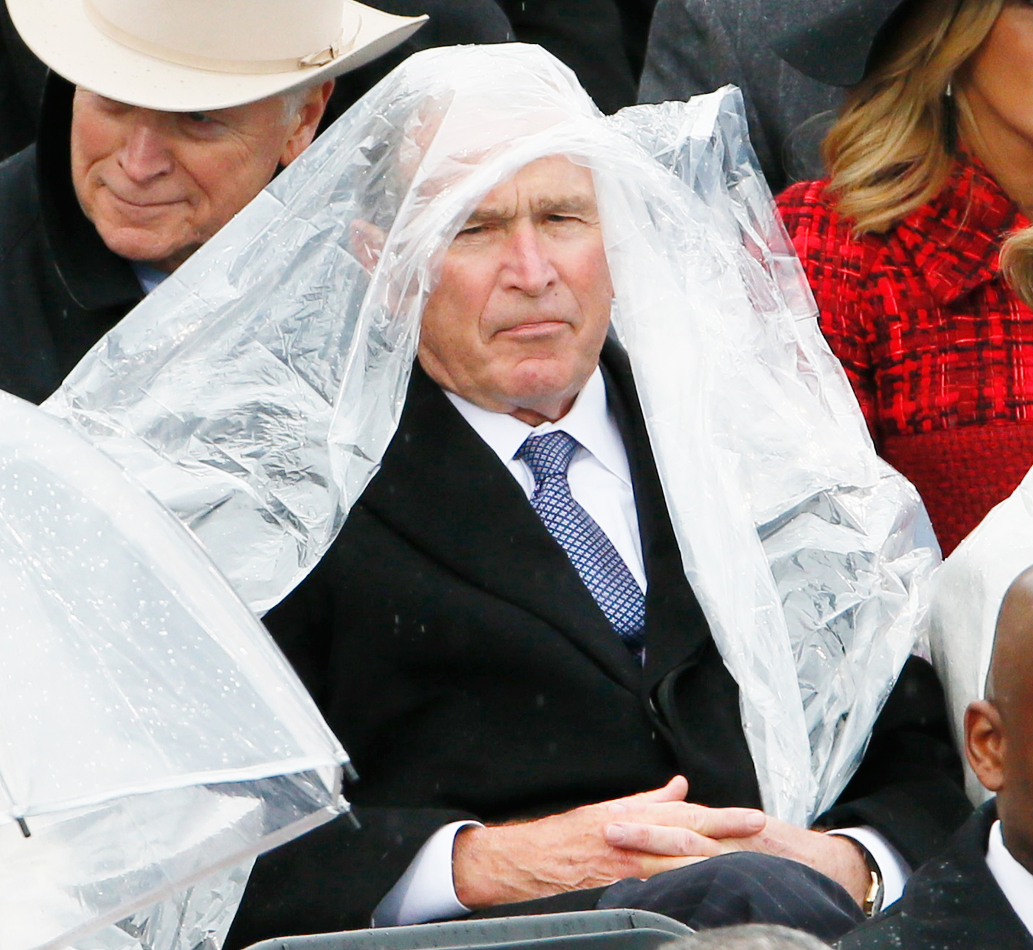 George W. Bush Struggles With Poncho 