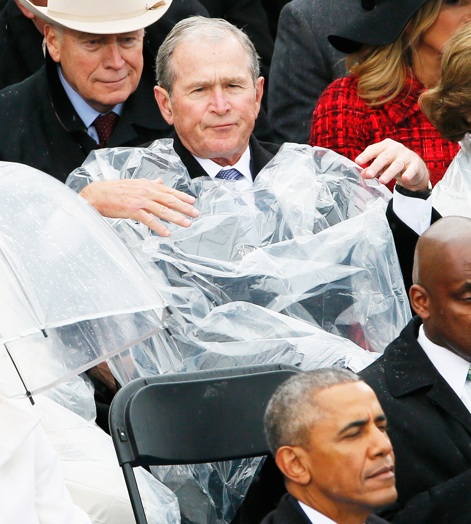 George W. Bush Struggles With Poncho 