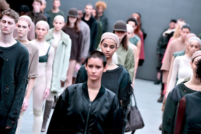 Models walk the runway at the adidas Originals x Kanye West YEEZY SEASON 1 fashion show during New York Fashion Week Fall 2015.