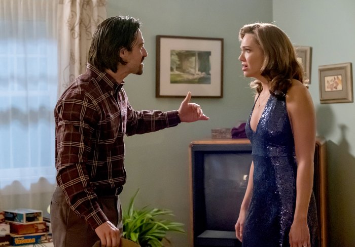 Milo Ventimiglia as Jack and Mandy Moore as Rebecca on This Is Us.