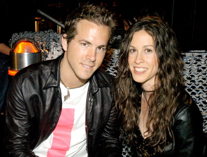 Ryan Reynolds and Alanis Morissette during the 2003 MTV Movie Awards.