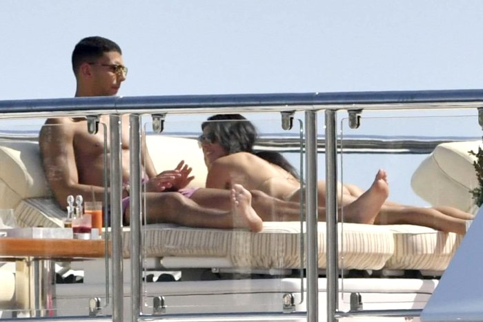 Kourtney Kardashian and Younes Bendjima were spotted kissing on a yacht in Cannes Tuesday May 23, 2017.