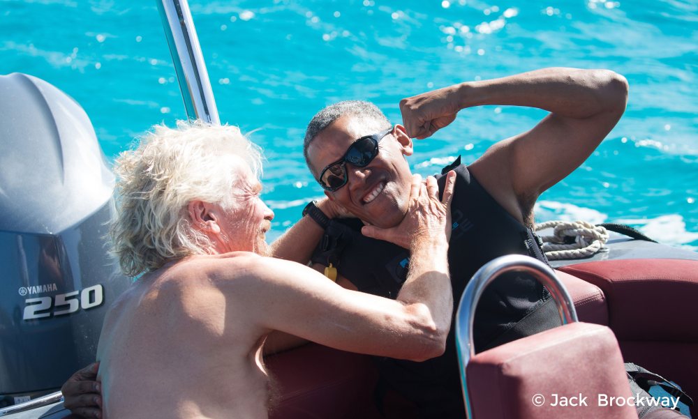 Richard Branson and Barack Obama