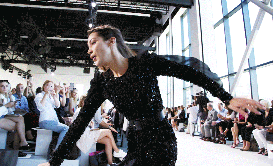 Bella Hadid Fell on Runway at NYFW 2016 GIF Us Weekly