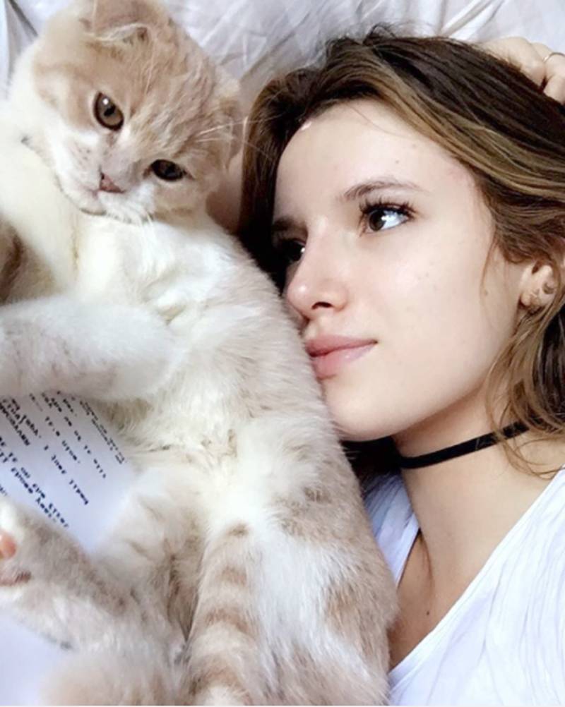 Bella Thorne and cat