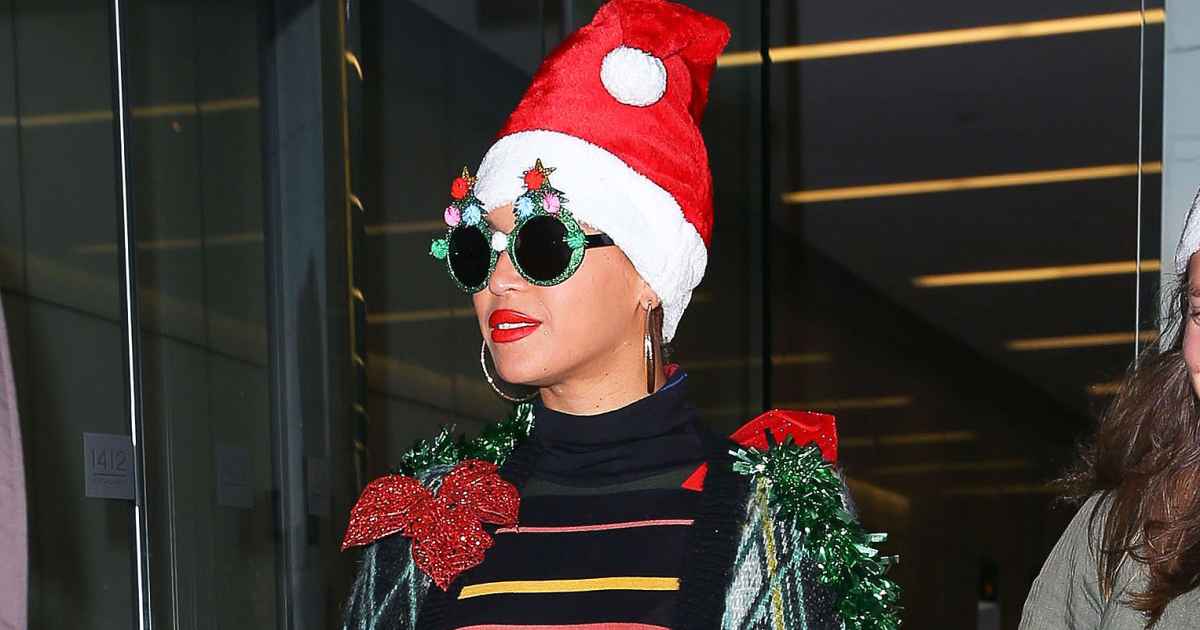 Beyonce Channels a Christmas Tree in Festive Holiday Outfit | Us Weekly
