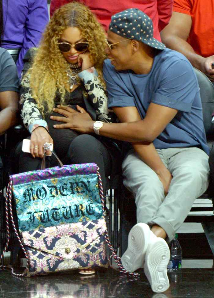 Beyonce and Jay Z attend the Utah Jazz vs Los Angles Clippers NBA Western Conference Game.