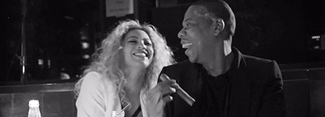 Beyonce and Jay Z laughing