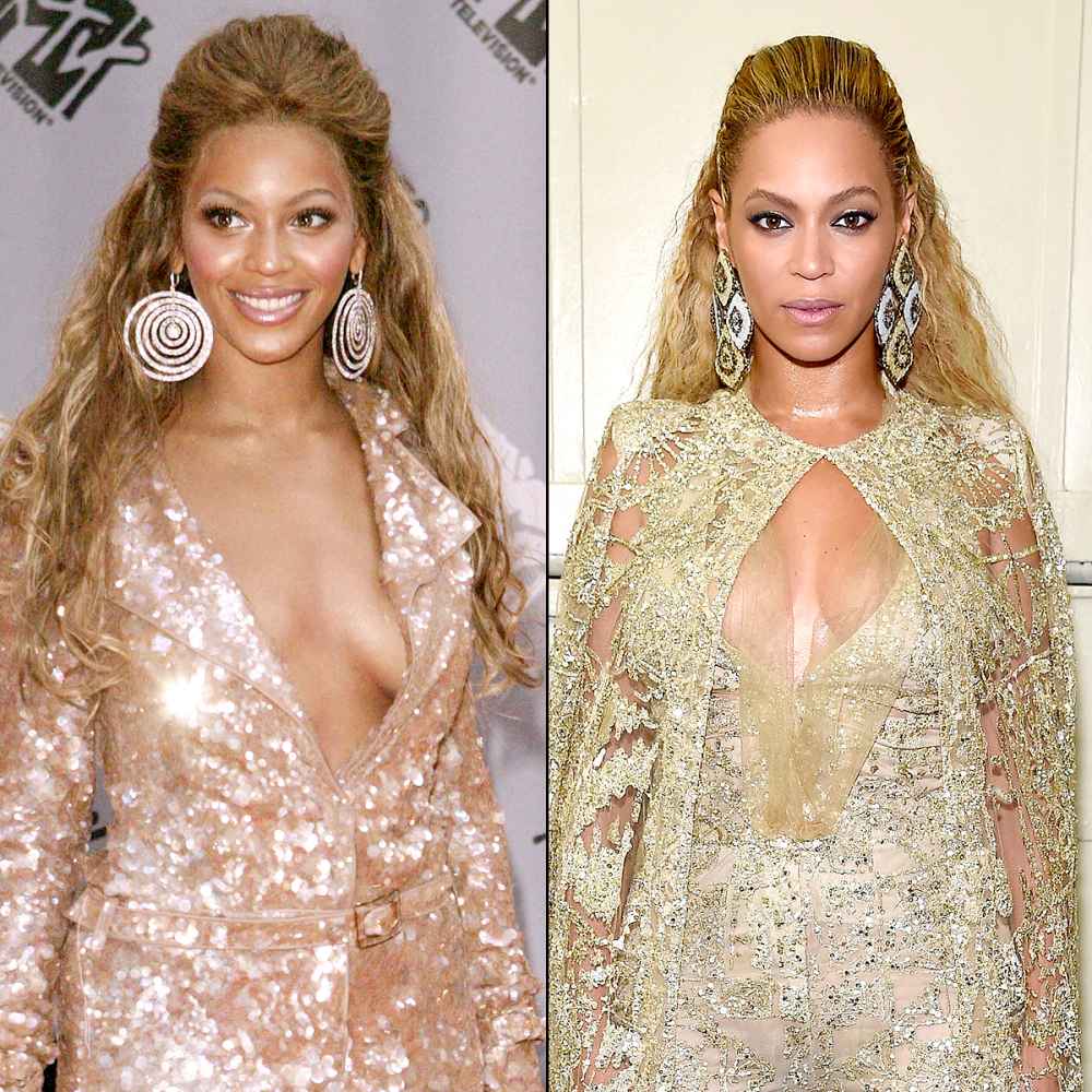 Beyonce in 2003; Beyonce in 2016