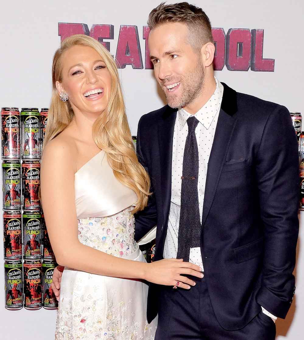 Blake Lively and Ryan Reynolds attend the "Deadpool" fan event at AMC Empire Theatre on February 8, 2016 in New York City.