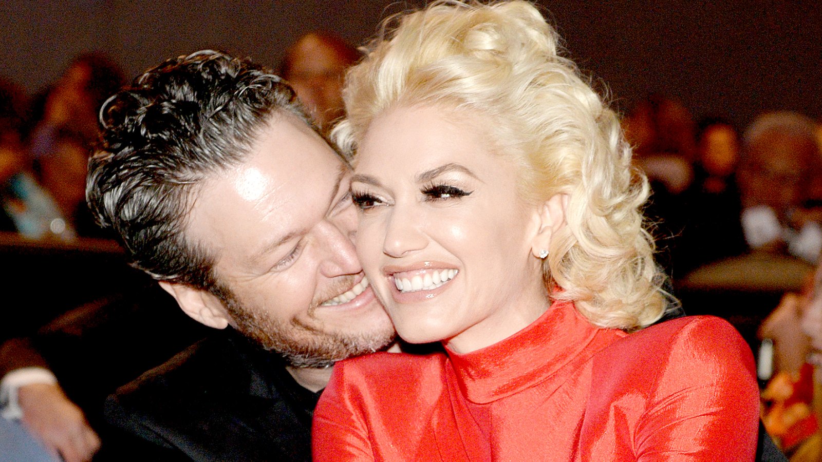 Blake Shelton and Gwen Stefani attend the 2016 Pre-GRAMMY Gala and Salute to Industry Icons honoring Irving Azoff at The Beverly Hilton Hotel on February 14, 2016 in Beverly Hills, California.