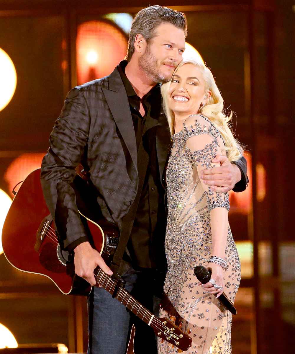 Blake Shelton and Gwen Stefani are seen on stage during the 2016 ‘Billboard’ Music Awards.
