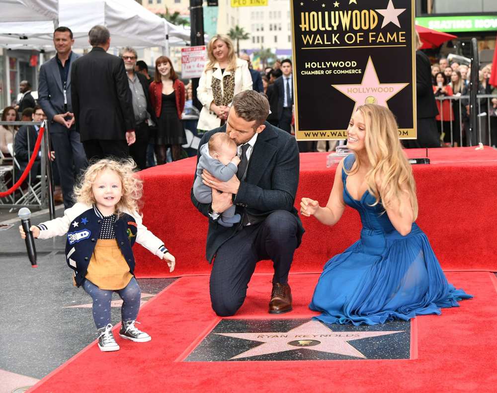 Blake Lively and Ryan Reynolds with their children