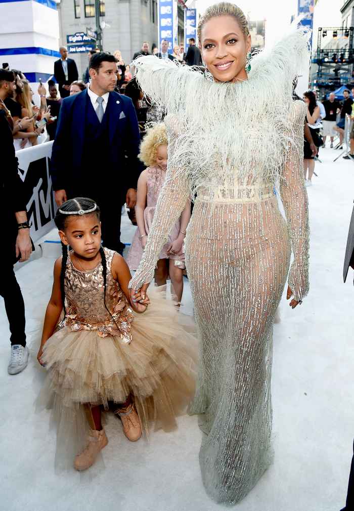 Beyonce Knowles and daughter Blue Ivy Carter attend the 2016 MTV Video Music Awards at Madison Square Garden on August 28, 2016 in New York City.