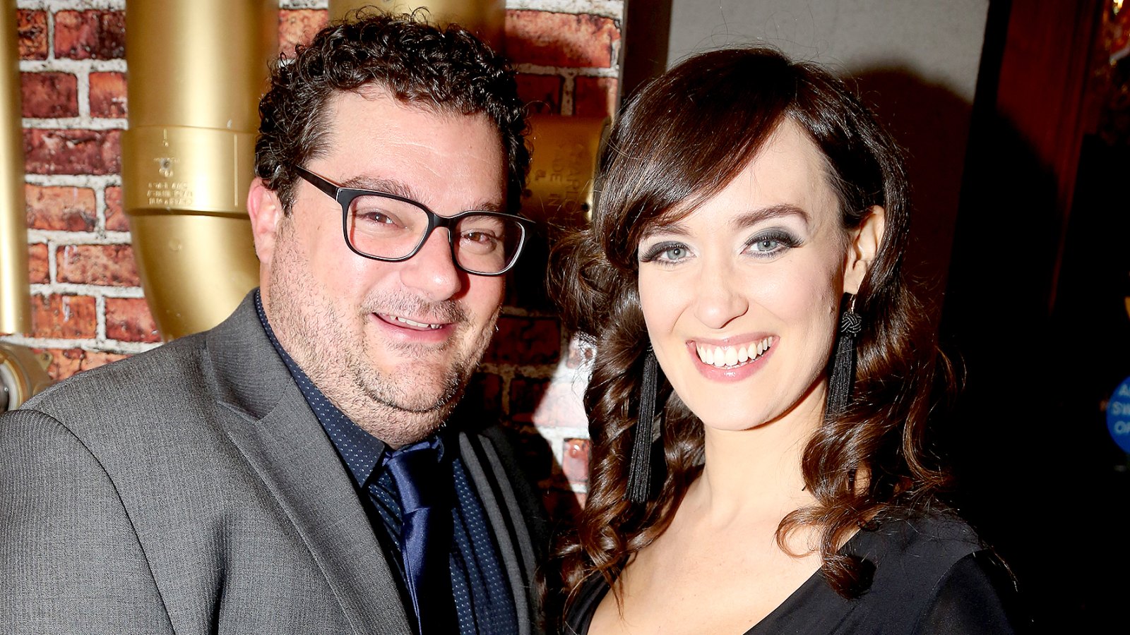 Bobby Moynihan and Brynn O'Malley pose at the opening night of the new musical "Charlie and The Chocolate Factory" on Broadway at The Lunt-Fontanne Theatre on April 23, 2017 in New York City.