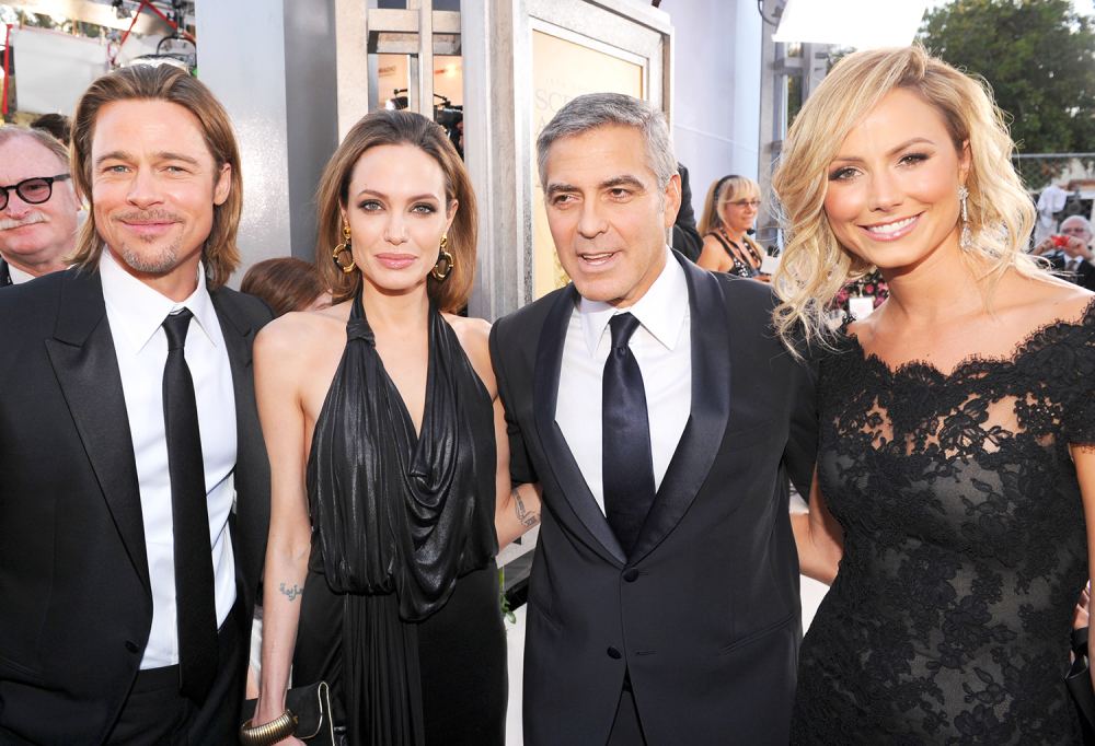 Brad Pitt, Angelina Jolie, George Clooney and Stacy Keibler