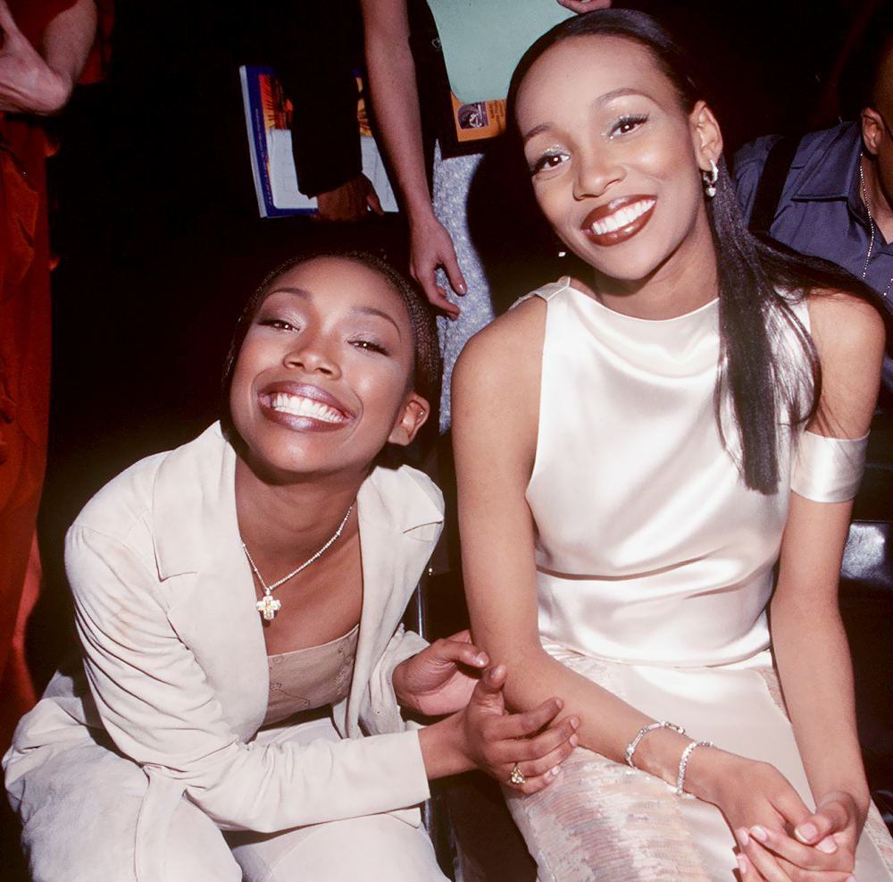 Brandy And Monica at The 41St Annual Grammy Awards in 1999.