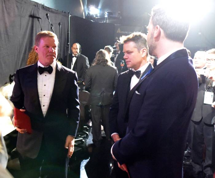 Brian Cullinan, Matt Damon and Ben Affleck backstage