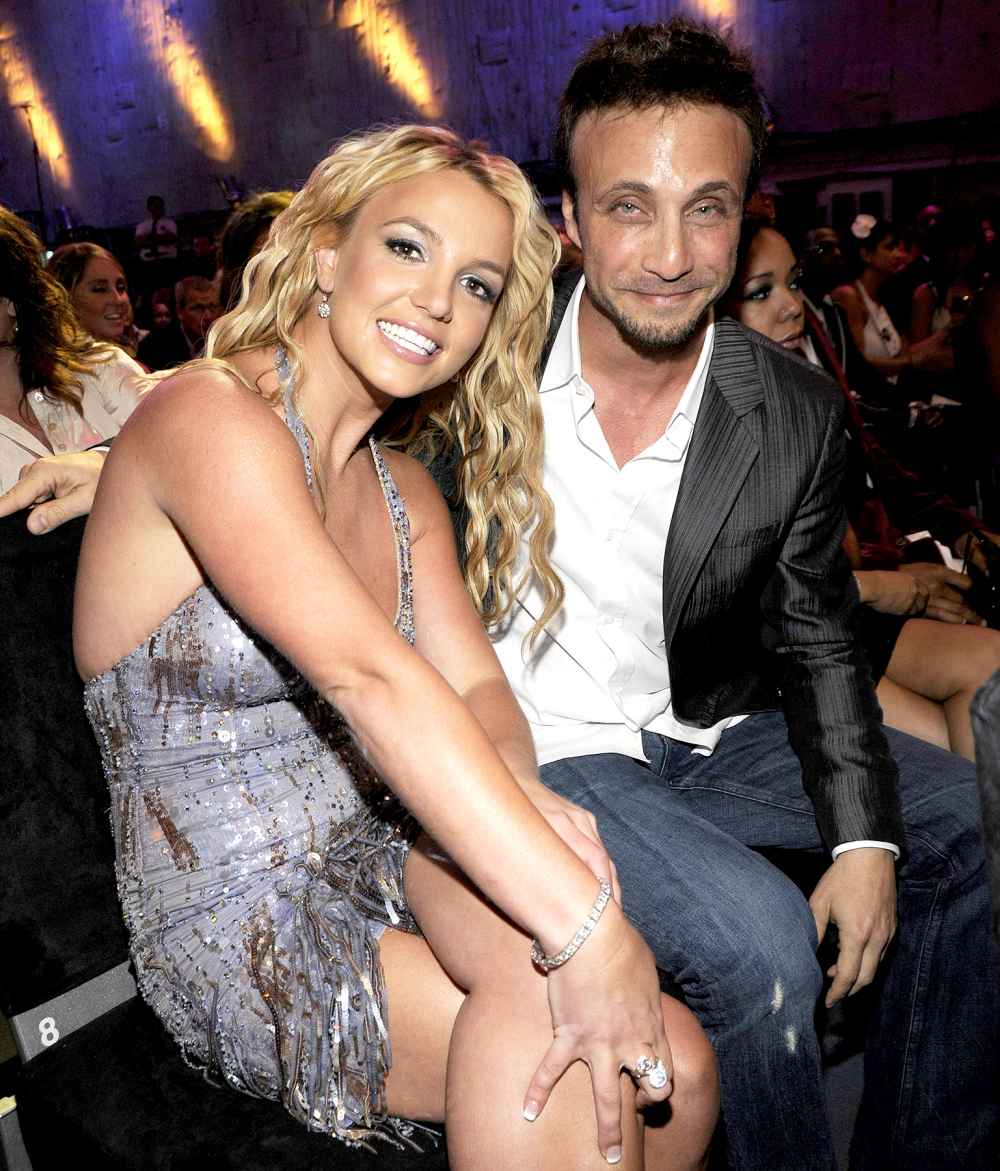 Britney Spears and Larry Rudolph in the audience at the 2008 MTV Video Music Awards.