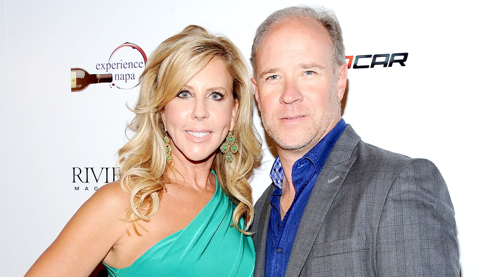 Vicki Gunvalson and Brooks Ayers arrive at the Wines By Wives Launch Party For Celebrity Wine Of The Month Club at Lexington Social House on May 8, 2012 in Hollywood, California.