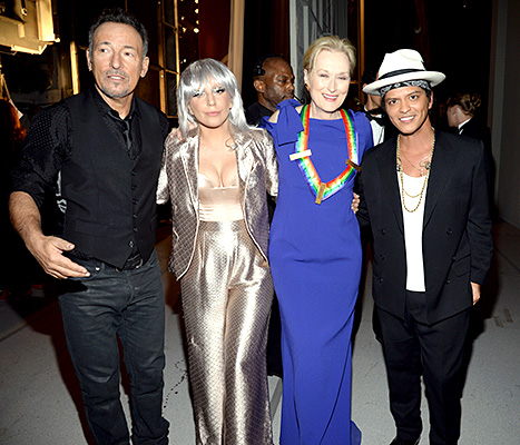Bruce Springsteen, Lady Gaga, Meryl Streep and Bruno Mars