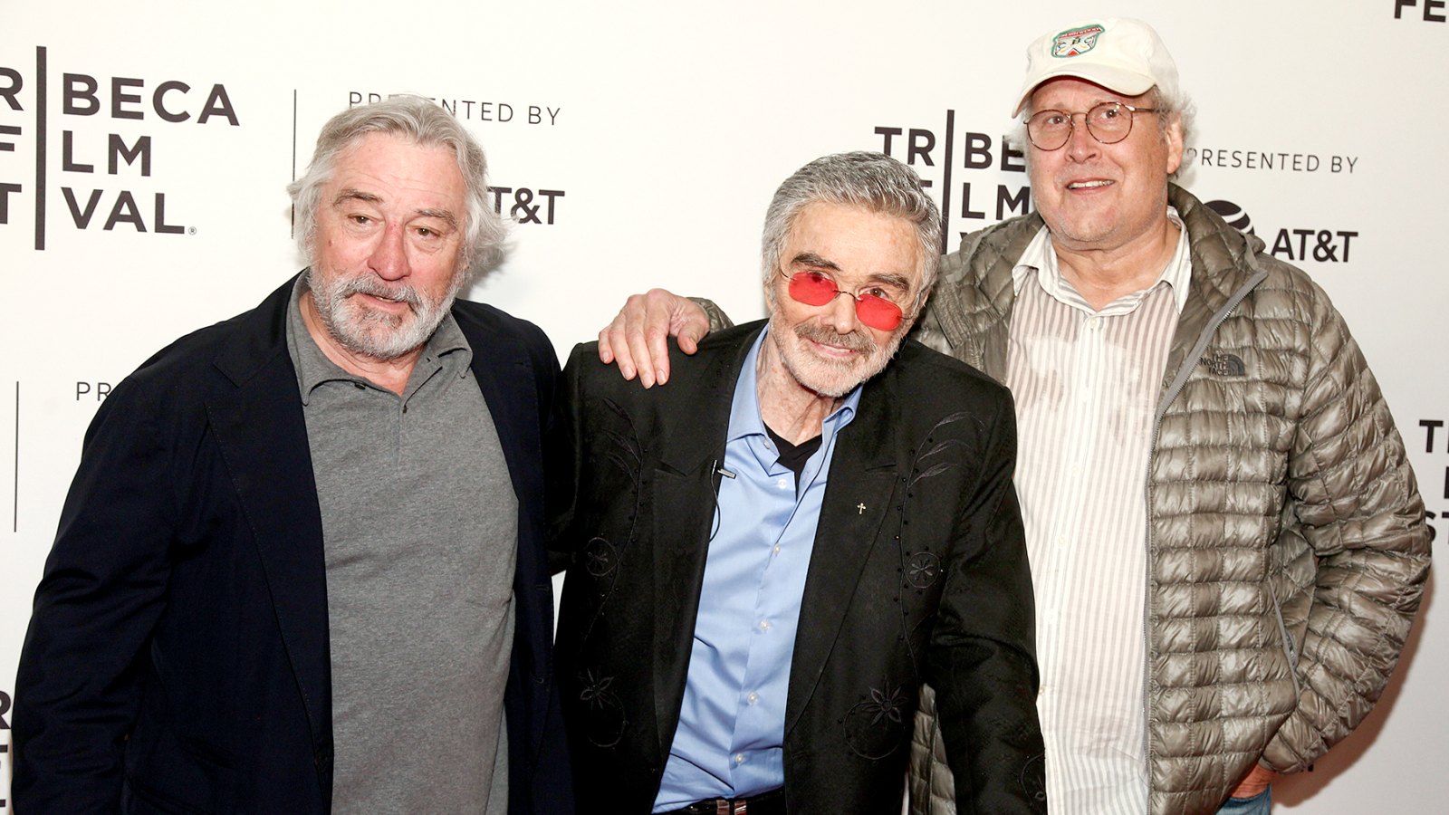 Robert De Niro, from left, Burt Reynolds and Chevy Chase attend the screening of "Dog Years", during the 2017 Tribeca Film Festival, at Cinepolis Chelsea on Saturday, April 22, 2017, in New York.