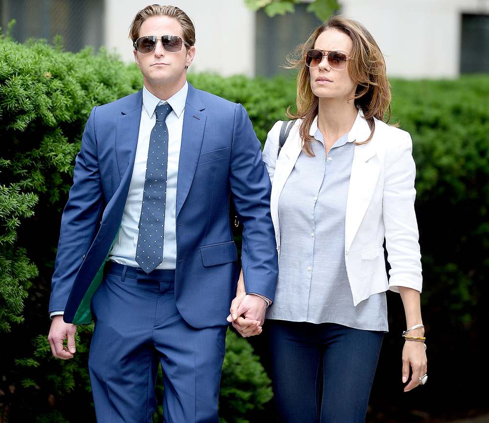 Cameron Douglas with girlfriend Viviane Thibes leave court hand in hand in NYC on June 21, 2017.