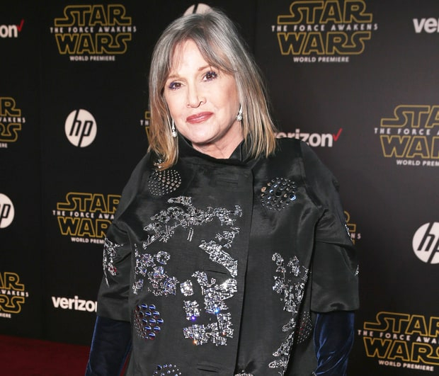 Carrie Fisher attends Premiere of Walt Disney Pictures and Lucasfilm's