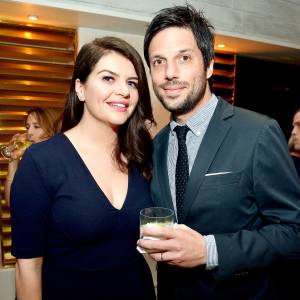 Casey Wilson and David Caspe attend the premiere of Amazon's new series "One Mississippi" on August 30, 2016 in Los Angeles, California.