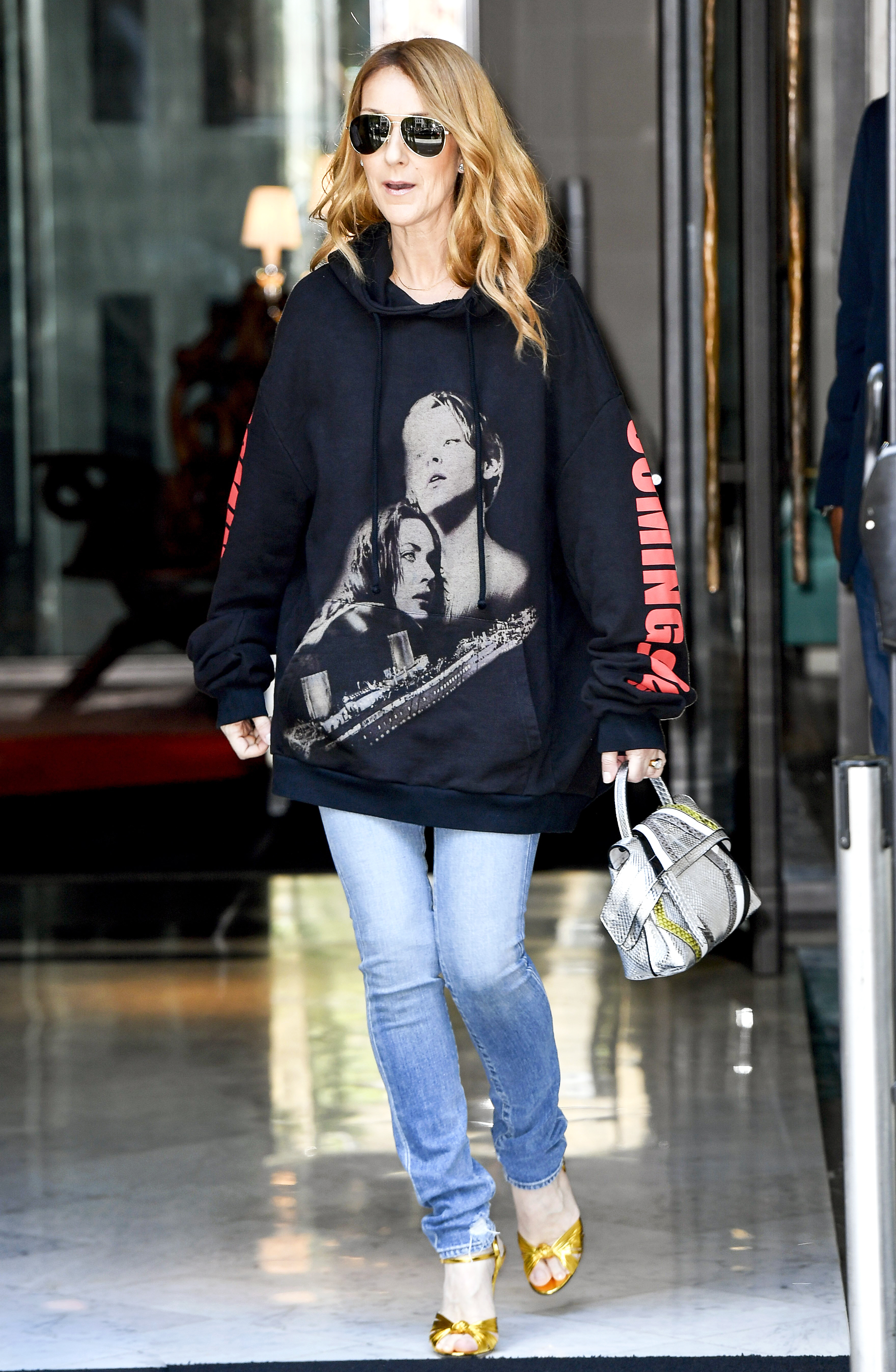 Celine Dion Rocks Oversize 'Titanic 