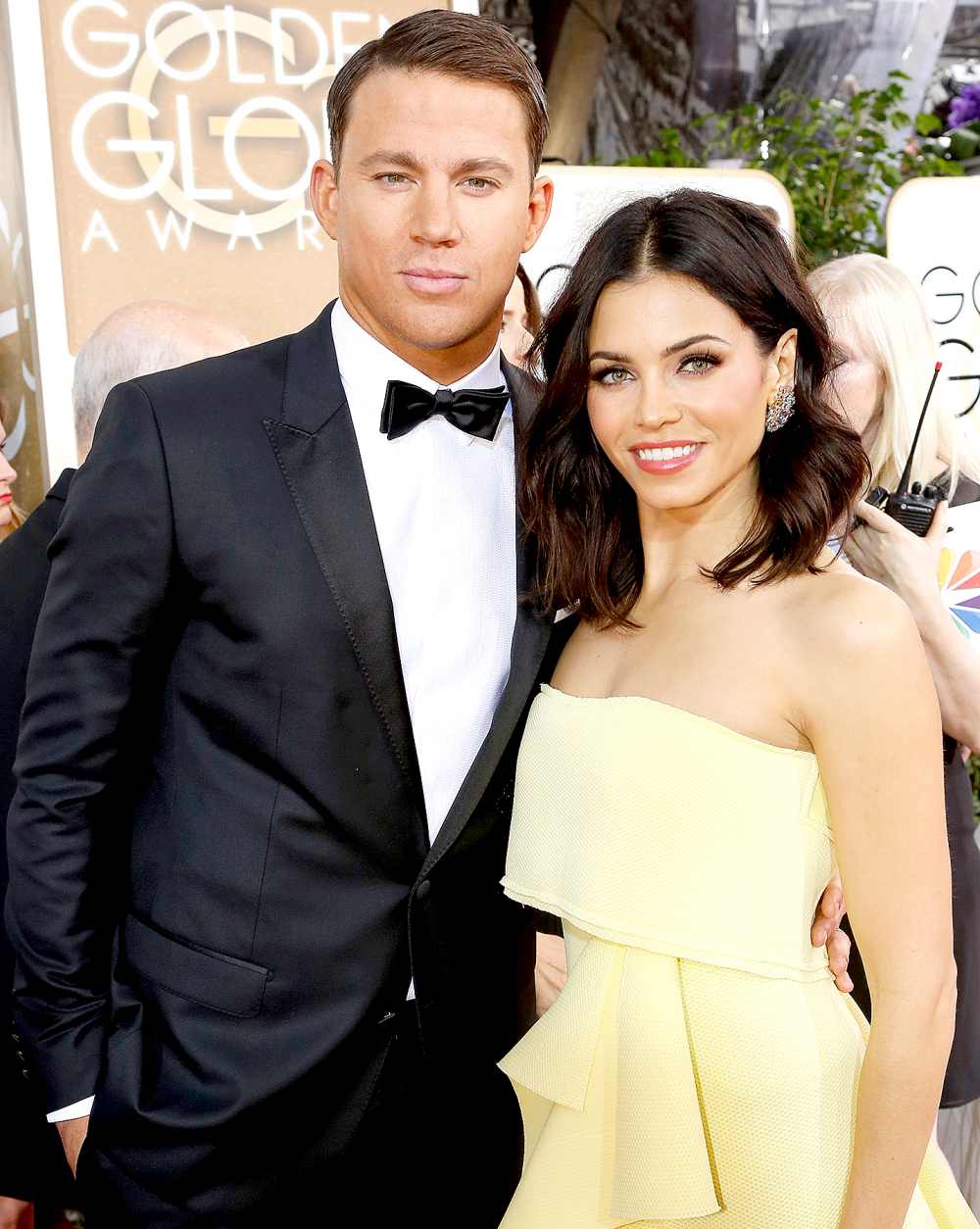 Channing Tatum and Jenna Dewan arrive to the 72nd Annual Golden Globe Awards held at the Beverly Hilton Hotel on January 11, 2015.
